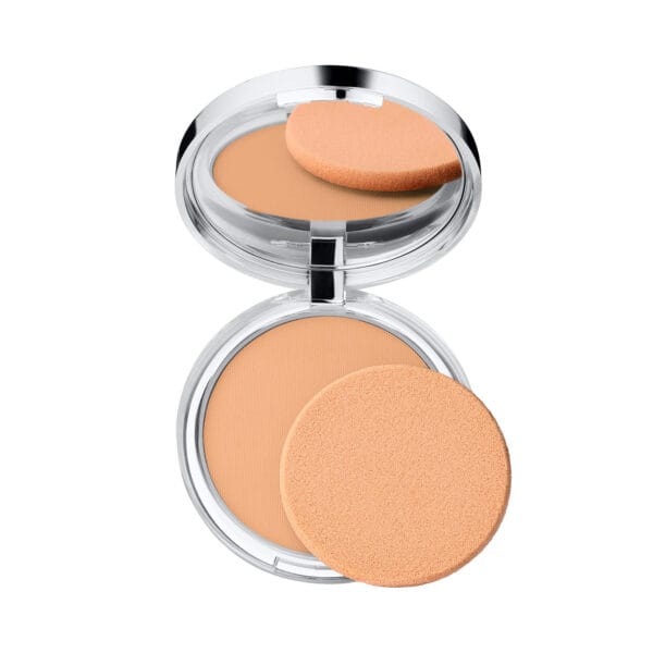 Polvo compacto Stay Matte™ 04 7.6g Polvo compacto para maquillaje con esponja en envase plateado.