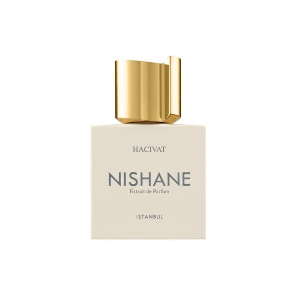 NISHANE HACIVAT EXTRAIT DE PARFUM 100ml Perfume Nishane Hacivat en botella elegante con tapa dorada.