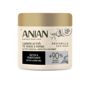 ANIAN DETOX & PURIFYING HAIR MASK CARBÓN ACTIVO, TÉ VERDE & PEPINO 350ml - Imagen 1