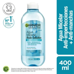 GARNIER SKIN ANTI-ACNE AGUA MICELAR 400ML - Imagen 1