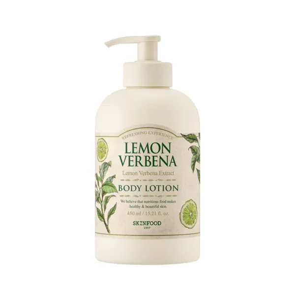 Loción corporal de limón verbena para piel saludable y fresca.