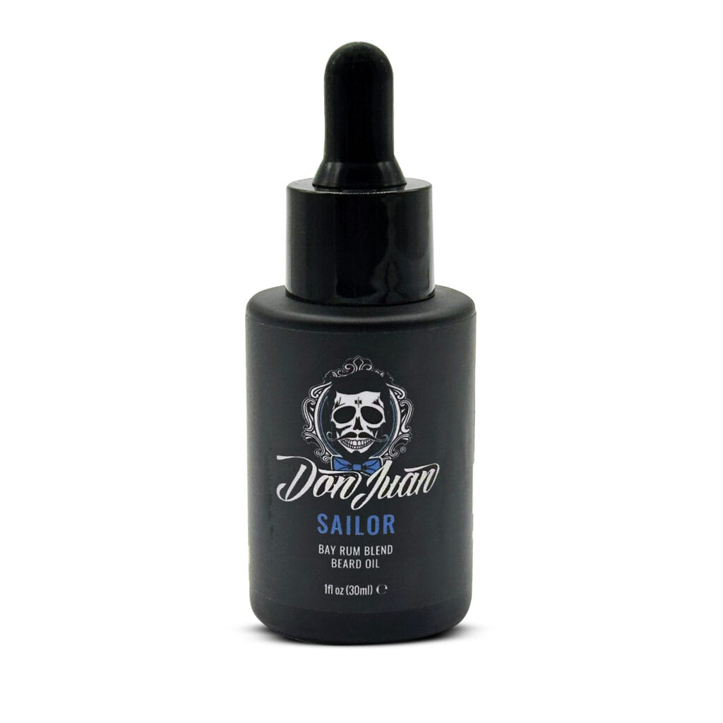 Aceite para barba Don Juan Sailor Bay Rum 30ml con diseño de calavera.