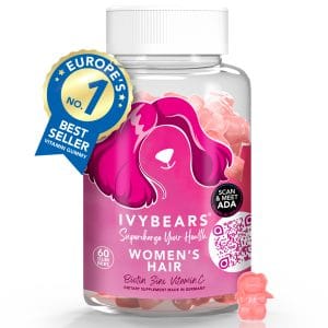 IVYBEARS WOMENS HAIR BIOTIN ZINC VITAMIN C DIETARY SUPPLEMENT 60 GUMMIES