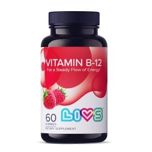 LIVS GUMMIES VITAMIN B12 RASPBERRY 60 GUMMIES - Imagen 1