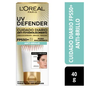 L'ORÉAL PARIS UV DEFENDER CUIDADO DIARIO FPS50+ ANTI BRILLO 40G - Imagen 1