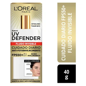 L'ORÉAL PARIS UV DEFENDER CUIDADO DIARIO FPS50+ FLUIDO INVISIBLE 40G - Imagen 1