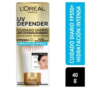 L'ORÉAL PARIS UV DEFENDER CUIDADO DIARIO FPS50+ HIDRATACION INTENSA 40G - Imagen 1