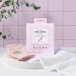 VOESH MOISTURIZING HEEL SOCKS PINK - Imagen 2