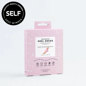 VOESH MOISTURIZING HEEL SOCKS PINK - Imagen 1