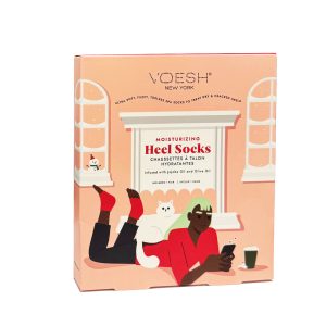 VOESH MOISTURIZING HEEL SOCKS RED - Imagen 1