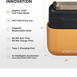 COCCO IMPACTO MICRO WET - DRY SHAVER GOLD - Imagen 2