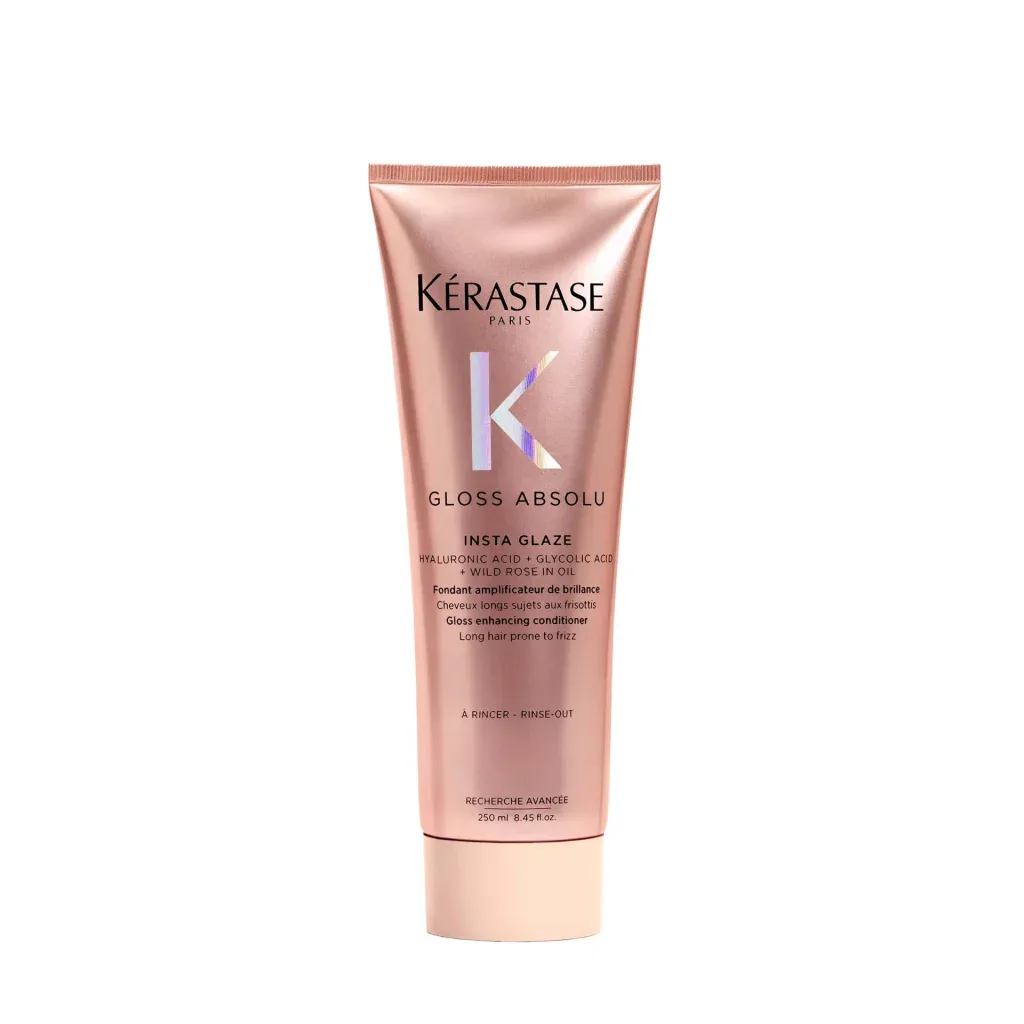 Crema acondicionadora Kérastase Gloss Absolu 250ml para cabello brillante y sedoso.