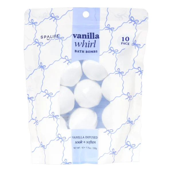 SPALIFE VANILLA WHIRL 10 PACK BATH BOMB EBB03