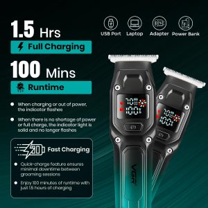 VGR VOYAGER MEN HAIR TRIMMER 7000RPM GREEN V-964 - Imagen 2