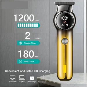 VGR VOYAGER MEN PROFESSIONAL HAIR TRIMMER BLACK/GOLD V-989 - Imagen 2