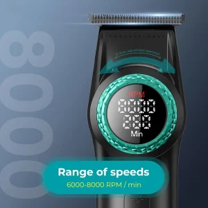 VGR VOYAGER MEN HIGH SPEED HAIR TRIMMER 8000RPM BLACK/GREEN V-977 - Imagen 2