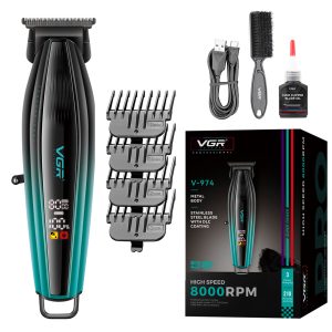 VGR VOYAGER MEN HIGH SPEED HAIR TRIMMER 8000RPM GREEN V-974 - Imagen 1