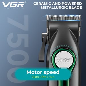 VGR VOYAGER MEN METAL BODY BLDC MOTOR 7500RPM HAIR CLIPPER GREEN V-010 - Imagen 2