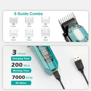 VGR VOYAGER MEN PROFESSIONAL HAIR CLIPPER CORDLESS GREEN V-600 - Imagen 2