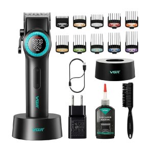 VGR VOYAGER MEN HIGH SPEED HAIR CLIPPER 9000RPM BLACK/GREEN V-001 - Imagen 1