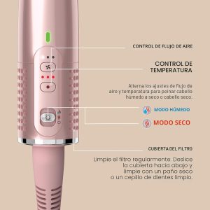 SHARK GLOSSI 2 IN 1 HOT TOOL & AIR GLOSSER BRUSH LYCHEE HT302PK - Imagen 4