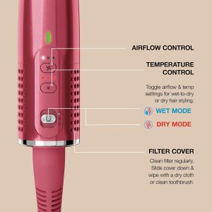 SHARK GLOSSI 2 IN 1 HOT TOOL & AIR GLOSSER BRUSH RASPBERRY HT302BP - Imagen 3