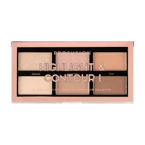 PROFUSION COSMETICS HIGHLIGHT & CONTOUR I 6 COLOR PALETTE - Imagen 1