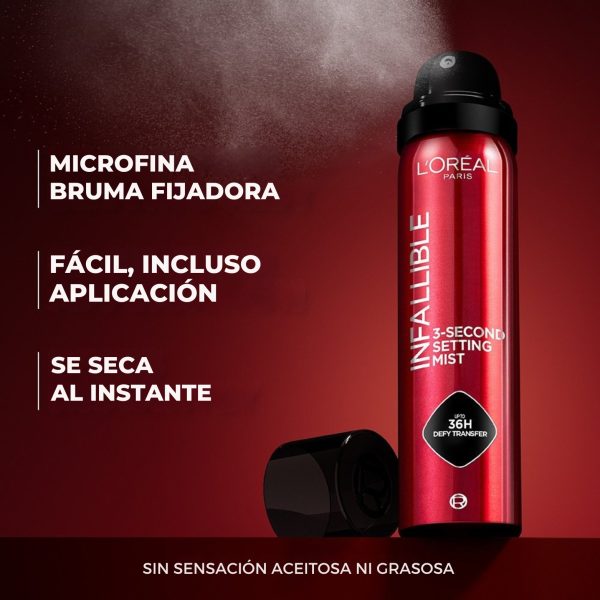 L'ORÉAL PARIS INFALLIBLE 3-SECOND SETTING MIST 36H NO TRANSFER 75ml - en Ultra Panamá